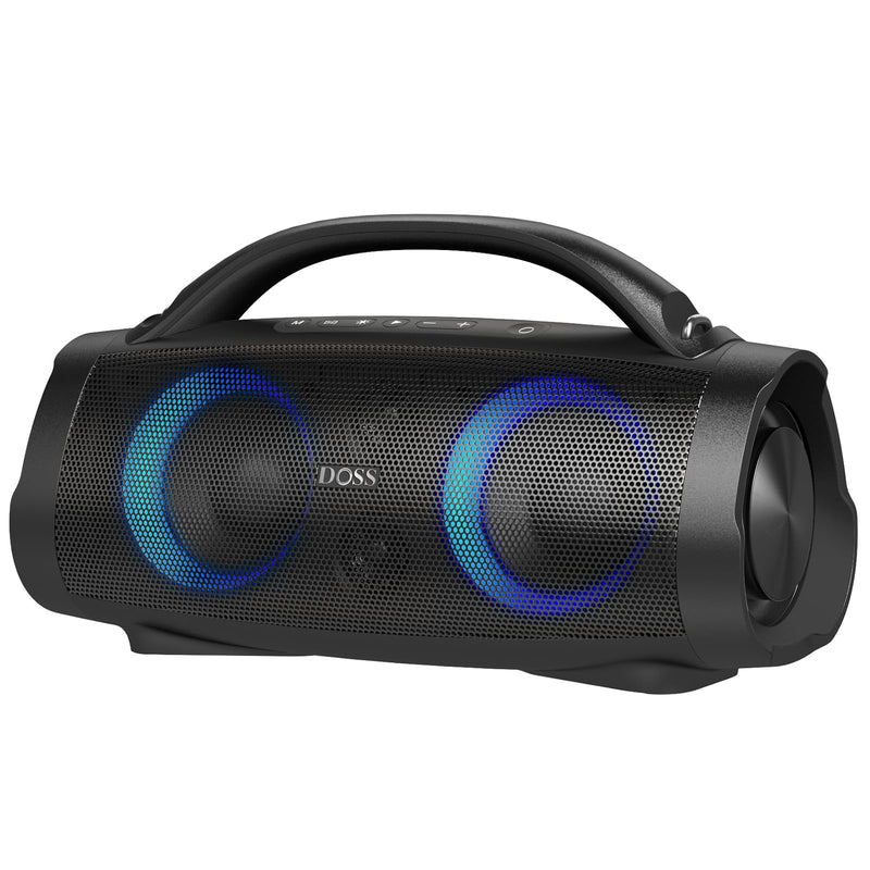 DOSS Extreme Boom+ Outdoor Bluetooth Speaker with 100W Stereo Sound Extra Bass 20H Playtime Party-Sync LED Lights Built-in Power Bank IPX6 Waterproof Speaker for Camping Pool Beach Yard